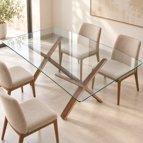 Cubierta de mesa en vidrio templado a medida